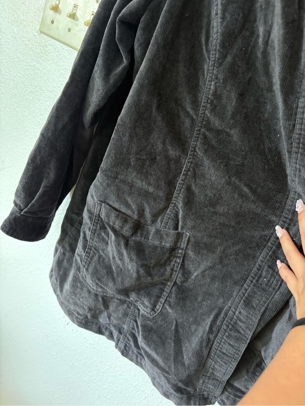 Vintage Venezia Jeans Women’s 26/28 Black Corduroy Shirt Jacket 100% Cotton - Picture 4 of 8